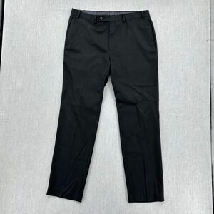 Lauren Ralph Lauren Dress Pants Mens 36x32 Black Flat Front Polyester Blend Slim